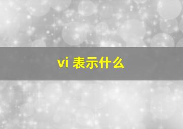 vi 表示什么